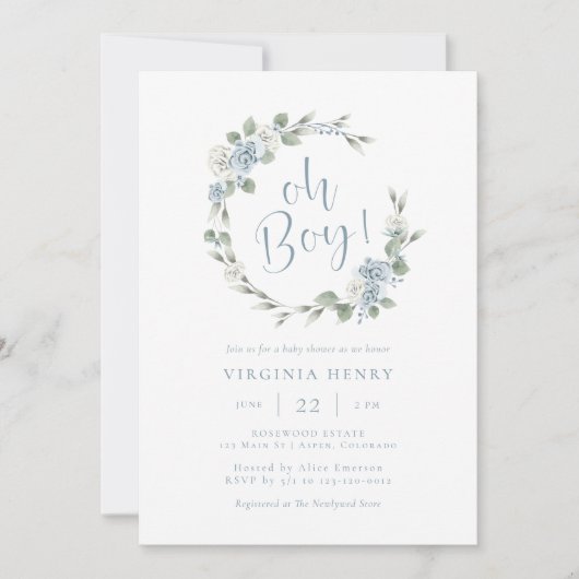 フローラエレガントベビーシャワー招待状 招待状 (正面)