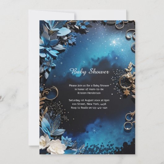 フローラエレガントベビーシャワー招待状 招待状 (正面)