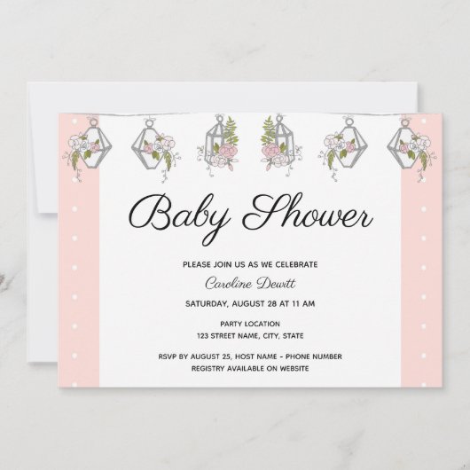 フローラエレガントベビーシャワー招待状 招待状 (正面)