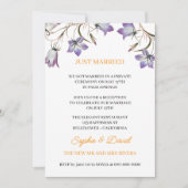 フローラエレガントベルフラワーたった今結婚しました結婚ズ 招待状 (正面)