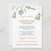 フローラエレガントベルフラワーたった今結婚しました結婚ズ 招待状 (正面)