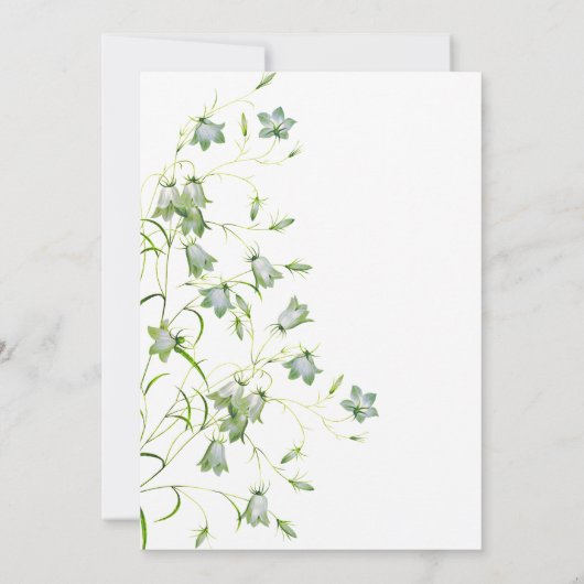 フローラエレガントベルフラワーたった今結婚しました結婚ズ 招待状 (裏面)