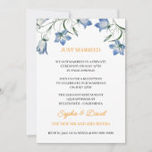 フローラエレガントベルフラワーたった今結婚しました結婚ズ 招待状 (正面)