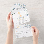 フローラエレガントベルフラワーシールとSend結婚's オールインワン招待状 (貼ってはがせる)