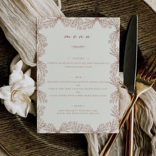 フローラエレガントベージュクリー結婚ムのテーブルディナー メニュー