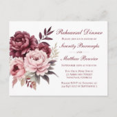 フローラエレガントペオニー結婚・ブルゴーニュのリハーサル インビテーションポストカード (正面)