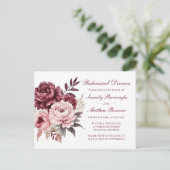 フローラエレガントペオニー結婚・ブルゴーニュのリハーサル インビテーションポストカード (スタンド正面)
