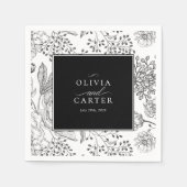 フローラエレガントペリ結婚ウィンクル スタンダードカクテルナプキン (正面)