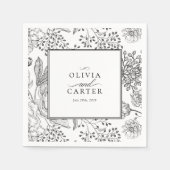 フローラエレガントペリ結婚ウィンクル スタンダードカクテルナプキン (正面)