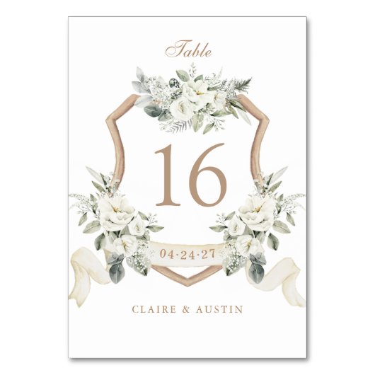 フローラエレガントホワイトグリーナリークレスト表番号 テーブルナンバー (裏面)