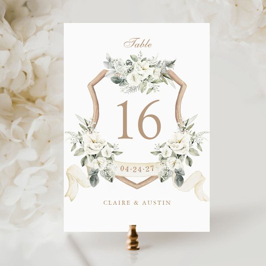 フローラエレガントホワイトグリーナリークレスト表番号 テーブルナンバー