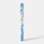 フローラエレガントホワイトデイジーオンブルー iPhone 15ケース (左側面)