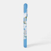 フローラエレガントホワイトデイジーオンブルー iPhone 16ケース (右側面)