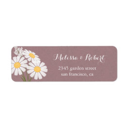 フローラエレガントホワイトデイジーブケ結婚ス ラベル