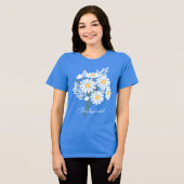 フローラエレガントホワイトデイジーブライアッ結婚ズメイド トライブレンドTシャツ (正面全面)