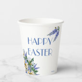 フローラエレガントホワイトライズブルー'ハッピーイースター' 紙コップ (正面)
