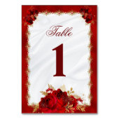 フローラエレガントホワイトレッドローズ結婚ズ テーブルナンバー (裏面)