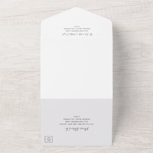 フローラエレガントホワイトローゼズグ結婚リーズ オールインワン招待状 (外側)