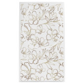 フローラエレガントホワパーソナライズされたイト小紙バッグ スモールペーパーバッグ (裏面)