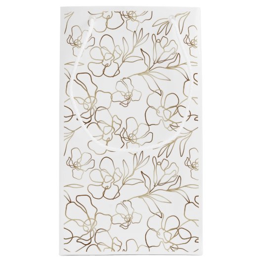 フローラエレガントホワパーソナライズされたイト小紙バッグ スモールペーパーバッグ (裏面)