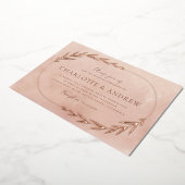 フローラエレガントボウゴールドフォイル結婚式招待状 箔招待状 (回転した状態)