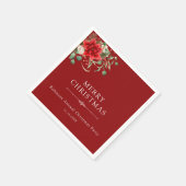 フローラエレガントボタニカルクリスマスパーティーホリデー スタンダードカクテルナプキン (角)