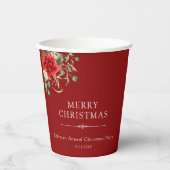 フローラエレガントボタニカルクリスマスパーティーホリデー 紙コップ (正面)