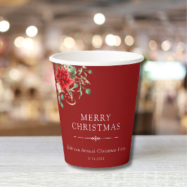 フローラエレガントボタニカルクリスマスパーティーホリデー 紙コップ