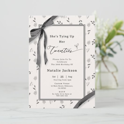 フローラエレガントボタニカルコケット30歳の誕生日 招待状 (スタンド正面)