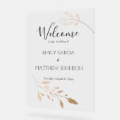 フローラエレガントボタニクゴールドフォイル結婚ズ アクリルサイン (傾斜)