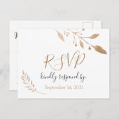 フローラエレガントボタニクゴールドフォイル結婚ズ ポストカード (正面/裏面)