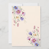 フローラエレガントボヘミアンワイルドフラワーブライダルルンチョン 招待状 (裏面)