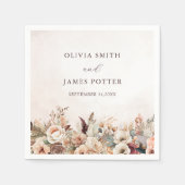 フローラエレガントボホウェディングパーティナプキンス スタンダードカクテルナプキン (正面)