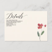 フローラエレガントボホサマーワイルドフラワー結婚ズ エンクロージャーカード (正面)