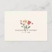 フローラエレガントボホサマーワイルドフラワー結婚ズ エンクロージャーカード (裏面)