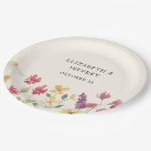 フローラエレガントボホサマーワイルドフラワー結婚ズ ペーパープレート (アングル)