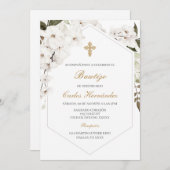 フローラエレガントボホバプテスマスペインの招待状 招待状 (正面/裏面)