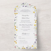 フローラエレガントボホワイルドフラワーウェディングRSVP オールインワン招待状 (内側)
