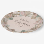 フローラエレガントボホ男女兼用赤ちゃんシャワー ペーパープレート (アングル)