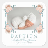 フローラエレガントボーイ写真バプテスマ スクエアシール (正面)