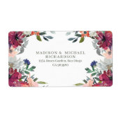 フローラエレガントボー秋の結婚式差出人住所 ラベル (正面)