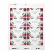 フローラエレガントボー秋の結婚式差出人住所 ラベル (フルシート)