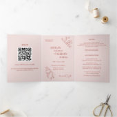 フローラエレガントボー結婚式招待状 三つ折りクリスマスカード (内部)