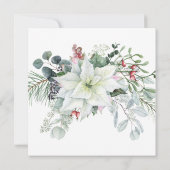 フローラエレガントポインセチア12月60誕生日 招待状 (裏面)