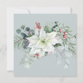 フローラエレガントポインセチア12月75日誕生日 招待状 (裏面)