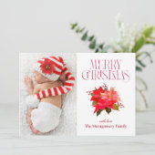フローラエレガントポインセチアMerry Christmas Photo シーズンカード (スタンド正面)