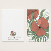 フローラエレガントポピー・イヤリング・ネックレス表示カード (正面&裏面)