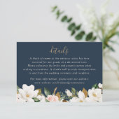 フローラエレガントマグノリア赤面ネイビーニュートラル詳細 招待状 (スタンド正面)