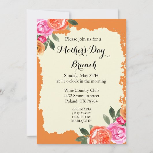 フローラエレガントマザーズデイブランチ招待状 招待状 (正面)