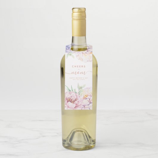 フローラエレガントマザーズデイボトルハンガーラベル ボトルネックタグ (ボトル)